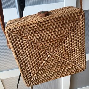 Brown Woven Crossbody Bag